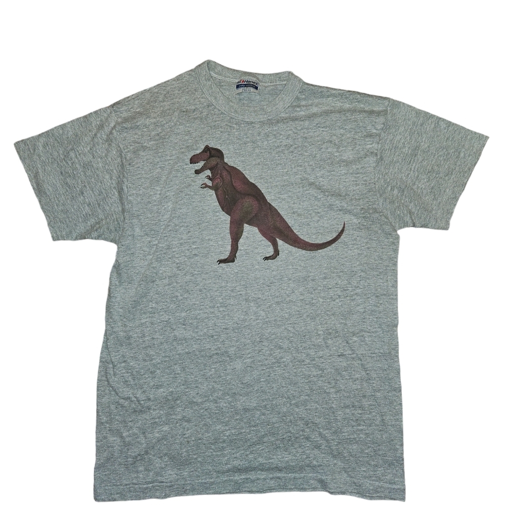 Vintage 80s Tyrannosaurus Dinosaur Jurassic Shirt Single Single Stitch Hanes L
